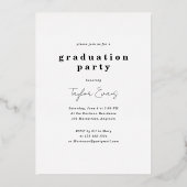 Invitation En Aluminium Minimaliste moderne 2023 | Diplôme photo (Verso)