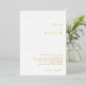 Invitation En Aluminium Minimaliste moderne | Gold Mariage Real (Debout devant)
