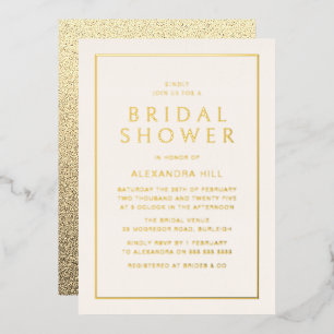 Invitation En Aluminium Minimaliste Moderne Or Fête de Mariage Doré