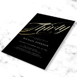 Invitation En Aluminium Minimaliste moderne Trente Black Gold 30e annivers<br><div class="desc">Moderne minimaliste Trente Black Gold 30th Birthday Foil Invitation. Pour une invitation à l'anniversaire, le design incarne le chic moderne avec un jeu minimaliste de couleurs noir et or. L'invitation présente un arrière - plan noir élégant avec une élégante typographie de script doré ajoute une touche de raffinement, créant un...</div>