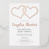 Invitation En Aluminium Minimum Deux Coeurs Noir Blanc Couples Douche (Recto)