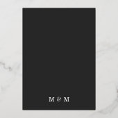 Invitation En Aluminium Minuscule noir blanc or simple mariage gras (Verso)