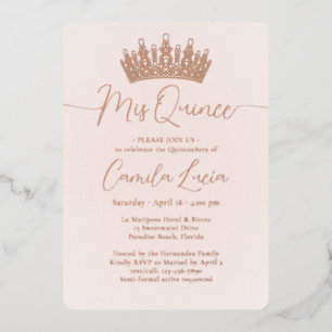 Invitation En Aluminium Mis Quince 3 Photo Collage Couronne de Quinceañera