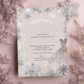 Invitation En Aluminium Mis Quince Blush Winter Snowflake Quinceanera