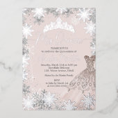Invitation En Aluminium Mis Quince Blush Winter Snowflake Quinceanera (Recto)