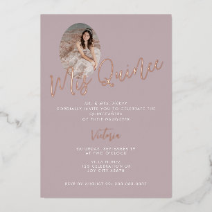 Invitation En Aluminium Mis Quince rose 15e anniversaire quinceañera Gold