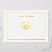 Invitation En Aluminium Miss America Style Crown Shell Enregistrer la date (Recto)
