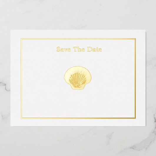 Invitation En Aluminium Miss America Style Crown Shell Enregistrer la date (Recto)