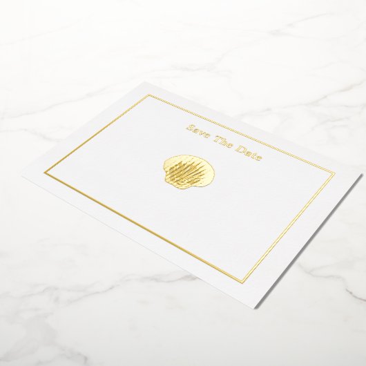 Invitation En Aluminium Miss America Style Crown Shell Enregistrer la date (Rotation)