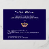 Invitation En Aluminium Miss America Style Crown Shell Enregistrer la date (Verso)