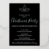 Invitation En Aluminium Mistletoe noir et or minimum Noël (Devant)