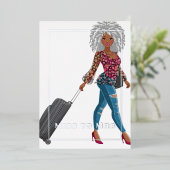 Invitation En Aluminium Mlle à Mme Travel Bachelorette Party (Debout devant)