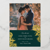 Invitation En Aluminium Mod Mehandi Mariage Enregistrer la date (Recto)