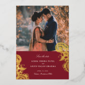 Invitation En Aluminium Mod Mehandi Mariage Enregistrer la date (Recto)