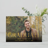Invitation En Aluminium Mod Photo Graduation Party (Debout devant)