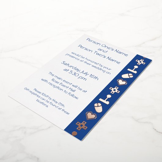 Invitation En Aluminium Mode multijoueur dans l'invitation Blue Foil (Rotation)