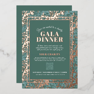 Invitation En Aluminium Modèle de botanique vert sauge or pour dîner de ga