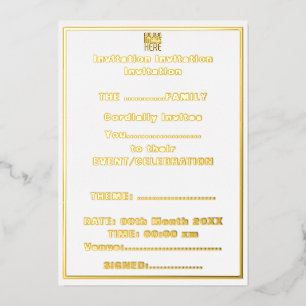 INVITATION EN ALUMINIUM MODELE DE TEXTE D'IMAGE BLANC SIMPLE ÉDITABLE MODE
