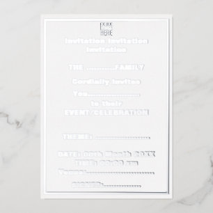 INVITATION EN ALUMINIUM MODELE DE TEXTE D'IMAGE BLANC SIMPLE ÉDITABLE MODE