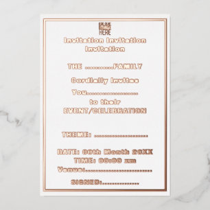 INVITATION EN ALUMINIUM MODELE DE TEXTE D'IMAGE BLANC SIMPLE ÉDITABLE MODE