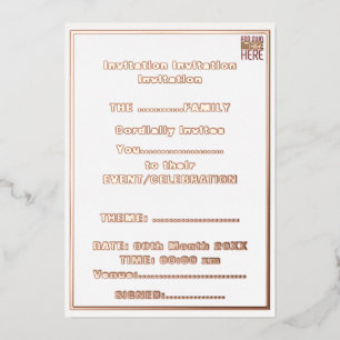 INVITATION EN ALUMINIUM MODELE DE TEXTE D'IMAGE BLANC SIMPLE ÉDITABLE MODE