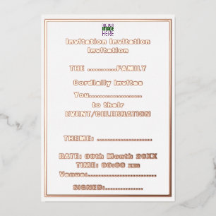 INVITATION EN ALUMINIUM MODELE DE TEXTE D'IMAGE BLANC SIMPLE ÉDITABLE MODE