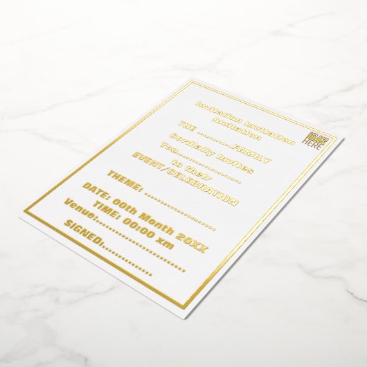 INVITATION EN ALUMINIUM MODÈLE DE TEXTE D'IMAGE BLANCHE SIMPLE MODERNE (Rotation)