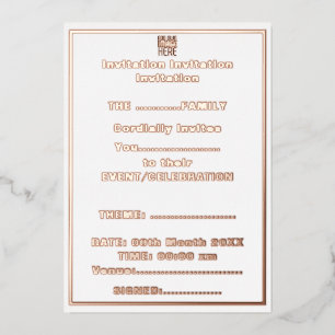 INVITATION EN ALUMINIUM MODÈLE DE TEXTE D'IMAGE BLANCHE SIMPLE MODERNE