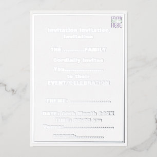INVITATION EN ALUMINIUM MODÈLE DE TEXTE D'IMAGE BLANCHE SIMPLE MODERNE