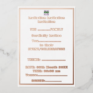 INVITATION EN ALUMINIUM MODÈLE DE TEXTE D'IMAGE BLANCHE SIMPLE MODERNE