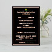 INVITATION EN ALUMINIUM MODELE DE TEXTE D'IMAGE NOIRE SIMPLE ET MODIFIABLE (Debout devant)