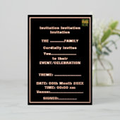 INVITATION EN ALUMINIUM MODELE DE TEXTE D'IMAGE NOIRE SIMPLE ET MODIFIABLE (Debout devant)