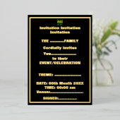 INVITATION EN ALUMINIUM MODELE DE TEXTE D'IMAGE NOIRE SIMPLE ET MODIFIABLE (Debout devant)