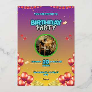Invitation En Aluminium Modèle d'invitation à une fête d'anniversaire édit