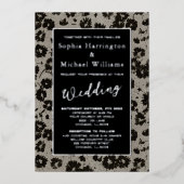 Invitation En Aluminium Modèle éditable de fleurs modernes élégantes en fe (Recto)