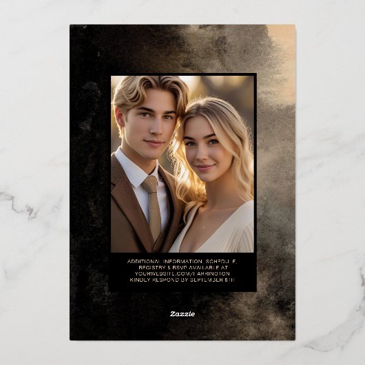 Invitation En Aluminium Modèle éditable romantique gothique sombre à motif (Verso)