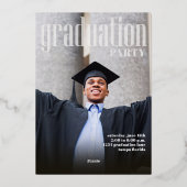 Invitation En Aluminium Modèle photo de graduation Gold Modern Grad (Verso)