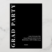 Invitation En Aluminium Modèle photo diplômé Gold Modern (Verso)