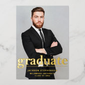 Invitation En Aluminium Modern 2 photo Graduation Party (Recto)