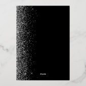 Invitation En Aluminium Modern Black Silver Glitter Edge Wedding (Verso)