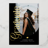 Invitation En Aluminium Modern Boho Arch 2 Photos Graduation (Recto)