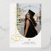 Invitation En Aluminium Modern Boho Arch 2 Photos Graduation (Recto)