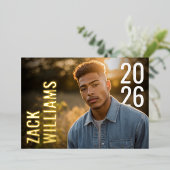 Invitation En Aluminium Modern Bold PhotoPop Graduation (Debout devant)