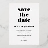 Invitation En Aluminium Modern bold script save the date wedding photo (Verso)