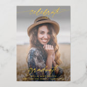 Invitation En Aluminium Modern Celebrate the Graduate Photo Overlay (Recto)