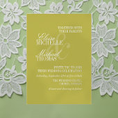 Invitation En Aluminium Modern Chartreuse Script Formal Wedding