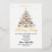 Invitation En Aluminium Modern Christmas Tree Holiday Party  (Recto)