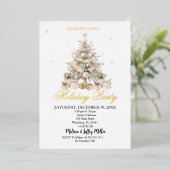 Invitation En Aluminium Modern Christmas Tree Holiday Party  (Debout devant)