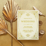 Invitation En Aluminium Modern Deco | Elegant Wedding Ivory and Gold<br><div class="desc">These glamorous gold foil wedding invitations feature a modern spin on classic art deco. An ornate,  gold geometric frame and ornamentation decorate an elegant ivory background for a dramatic,  glamorous and vintage 1920's wedding look.</div>