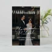 Invitation En Aluminium Modern Editorial Script Typography Save the Date (Debout devant)